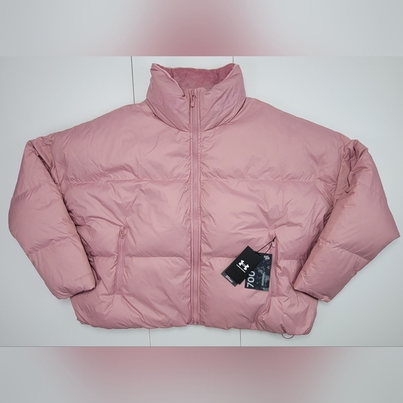 Under Armour Jacket Pink 700 Down Cold Gear Infrared 1378858 Women’s Size L New - Picture 1 of 14